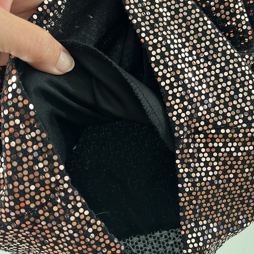 Gorgeous Copper Sequence Spaghetti Strap Form Fit… - image 7